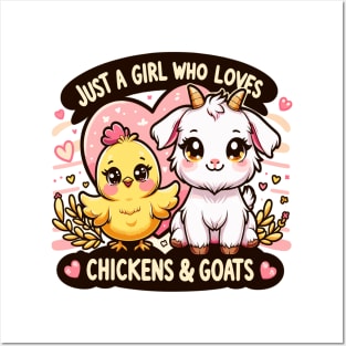 Adorable Chicken and Goat Love Posters and Art